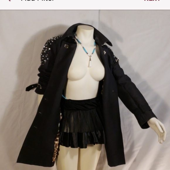 Sam Edelman Circus spikes stud rhinestones buttons buckles black jacket small - Picture 3 of 11